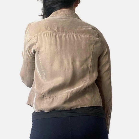 Blank NYC Tan Lightweight Utility Moto Jacket Size Small - Picture 2 of 10